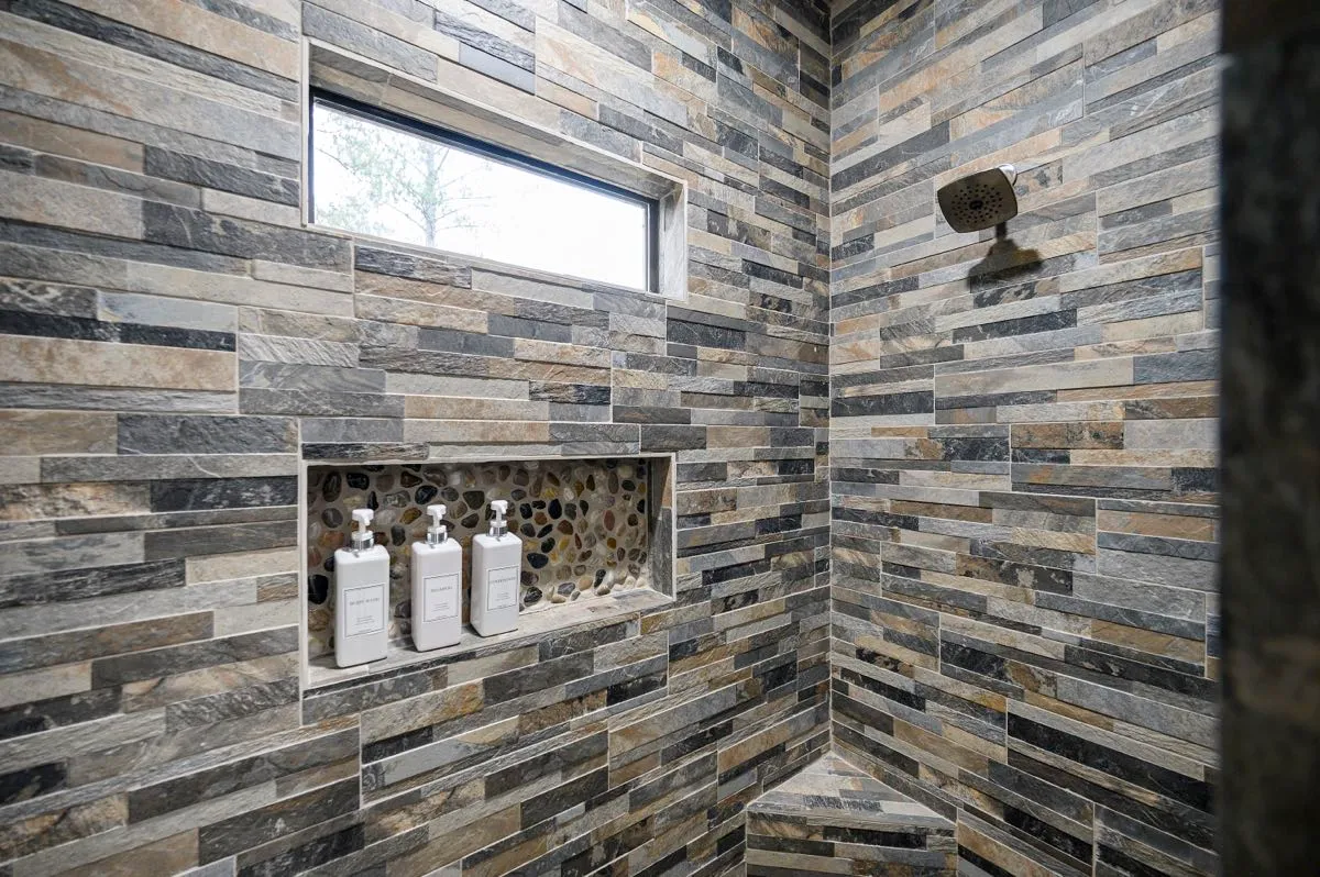 Rum N Raisin Bathroom Master Shower Stone