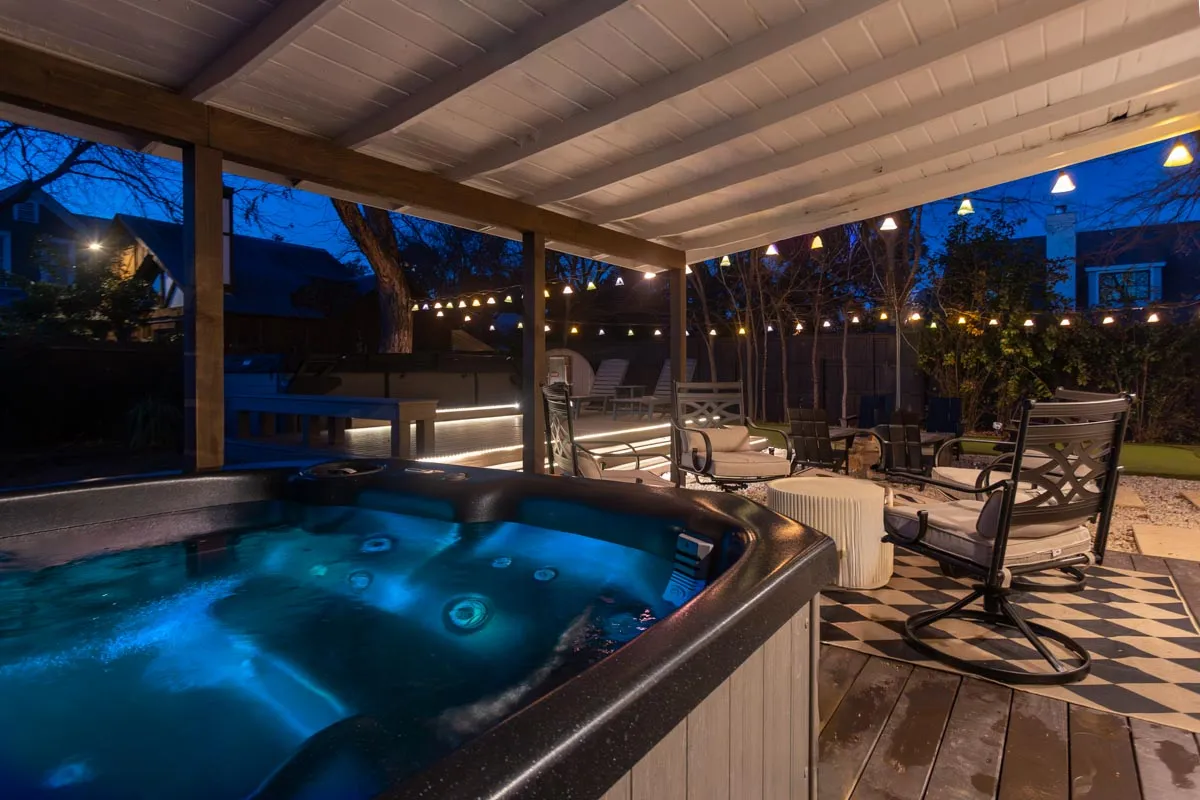 Harmony luxury hot tub and patio seating