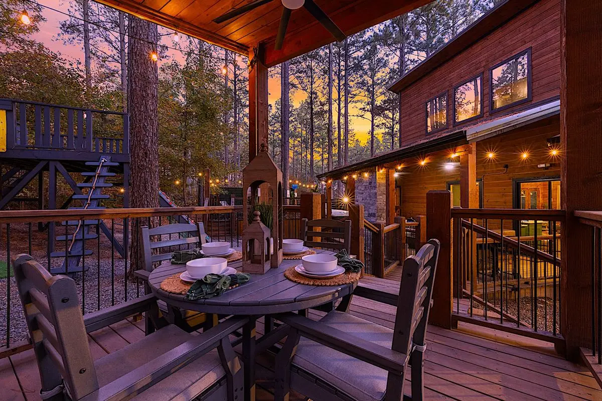 Chocolate Fudge Dining Patio Side