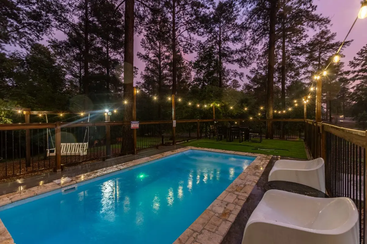 Rum N Raisin Backyard Pool Night Close